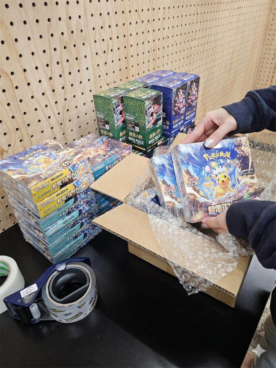 WEVEE work — packing and shipping Japanese trading cards